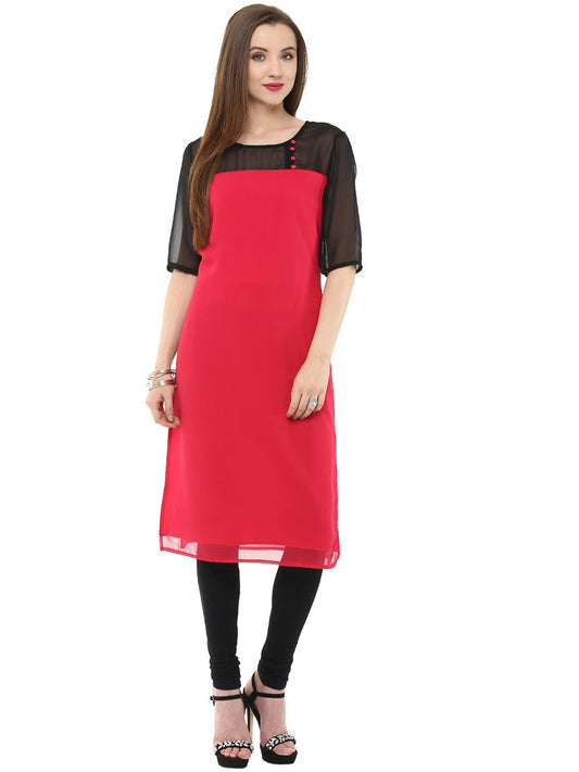 Finding Product Women's Sheer Yoke Kurti