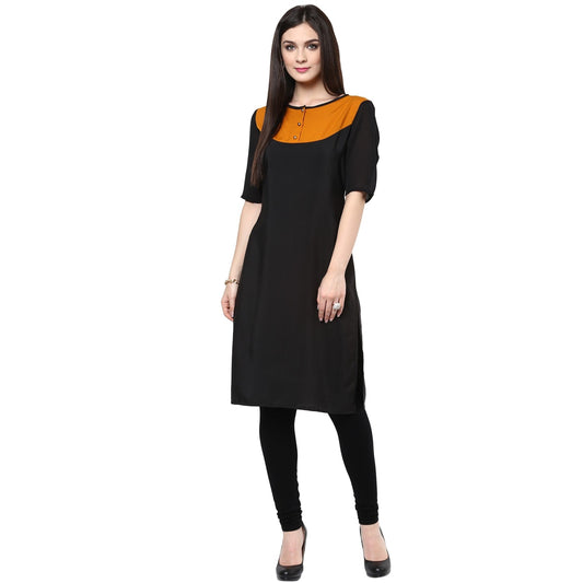 Finding Product Women's Mustard Yoke Kurti
