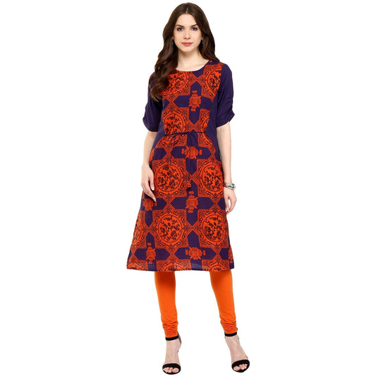 Finding Product Women's Blue Orange Dori Kurti