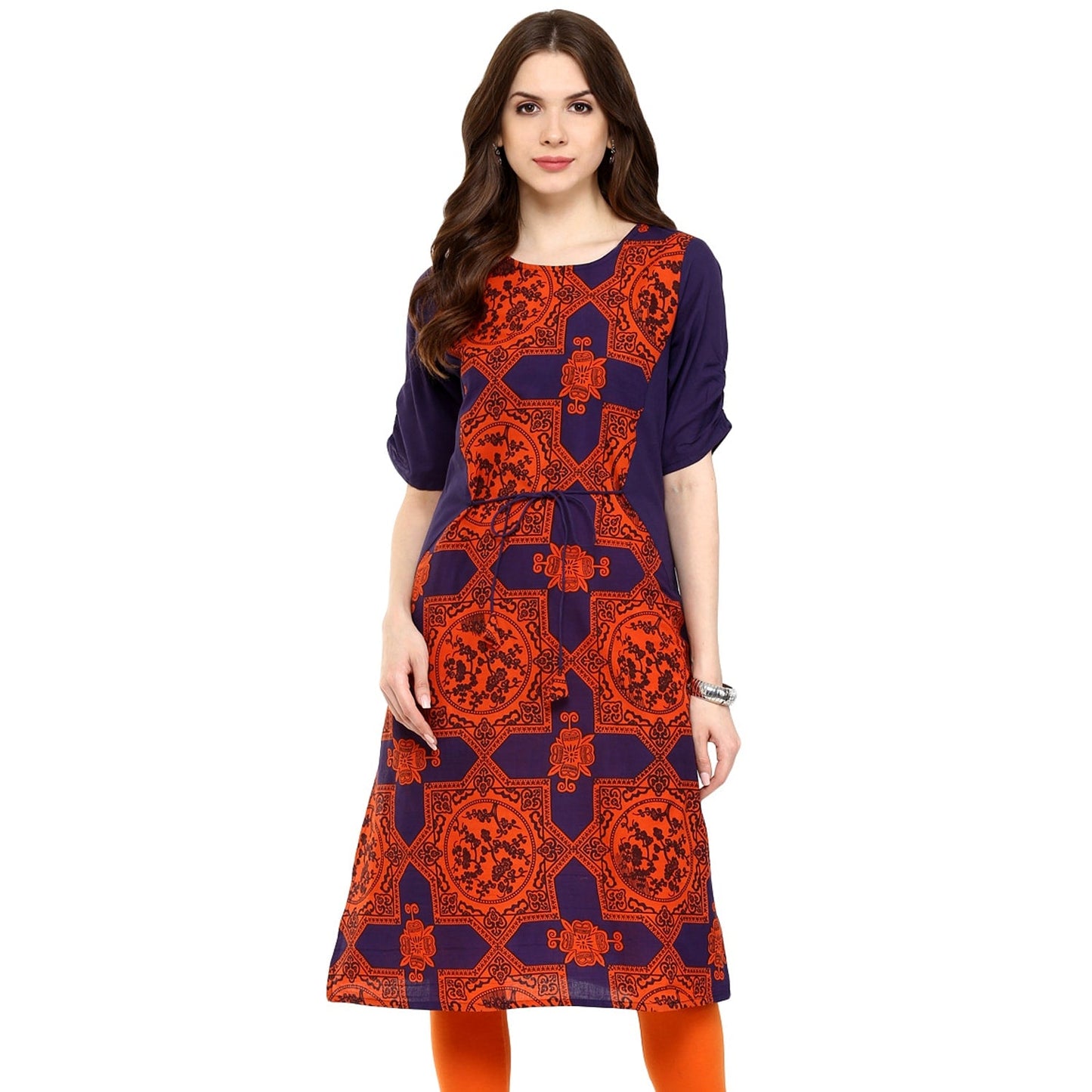 Finding Product Women's Blue Orange Dori Kurti