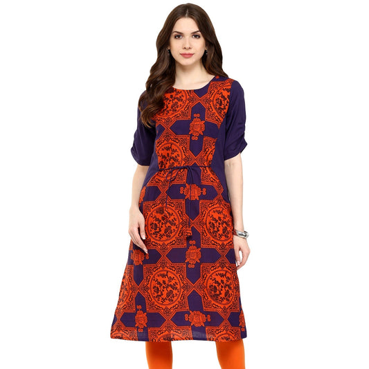 Finding Product Women's Blue Orange Dori Kurti