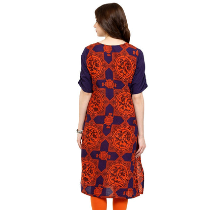 Finding Product Women's Blue Orange Dori Kurti