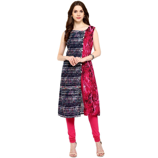 Finding Product Women's Navy zig-zag Print Kurti
