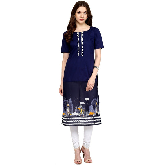 Finding Product Women's Navy Street Print Kurti