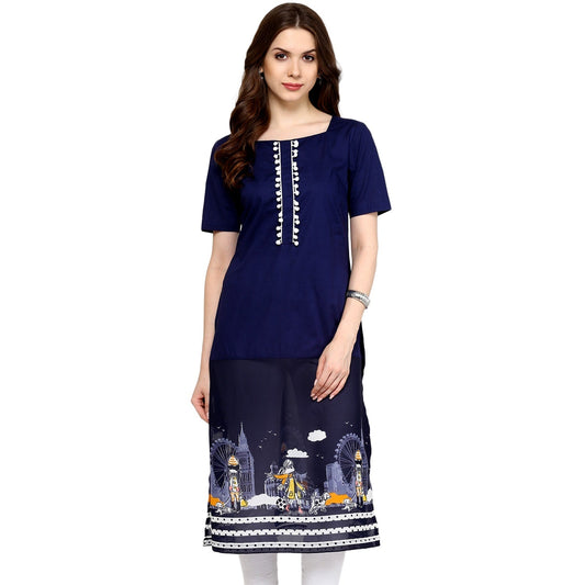 Finding Product Women's Navy Street Print Kurti