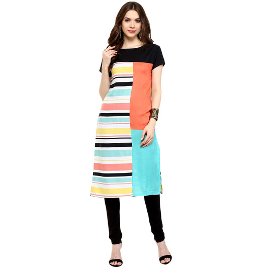 Finding Product Women's Multi Stripe Print Kurti
