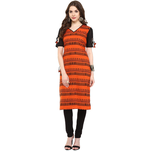 Finding Product Women's Border Window-Cut Printed Kurti