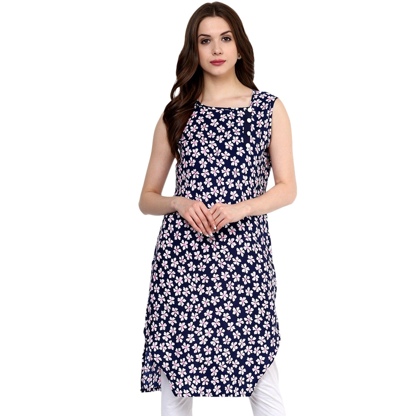 Finding Product Women's Navy Floral Printed Kurti