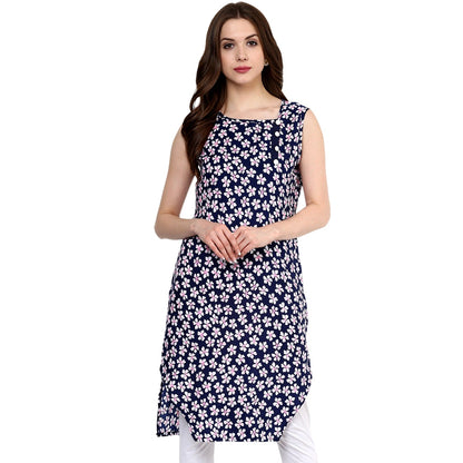 Finding Product Women's Navy Floral Printed Kurti