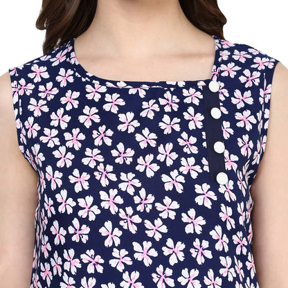 Finding Product Women's Navy Floral Printed Kurti