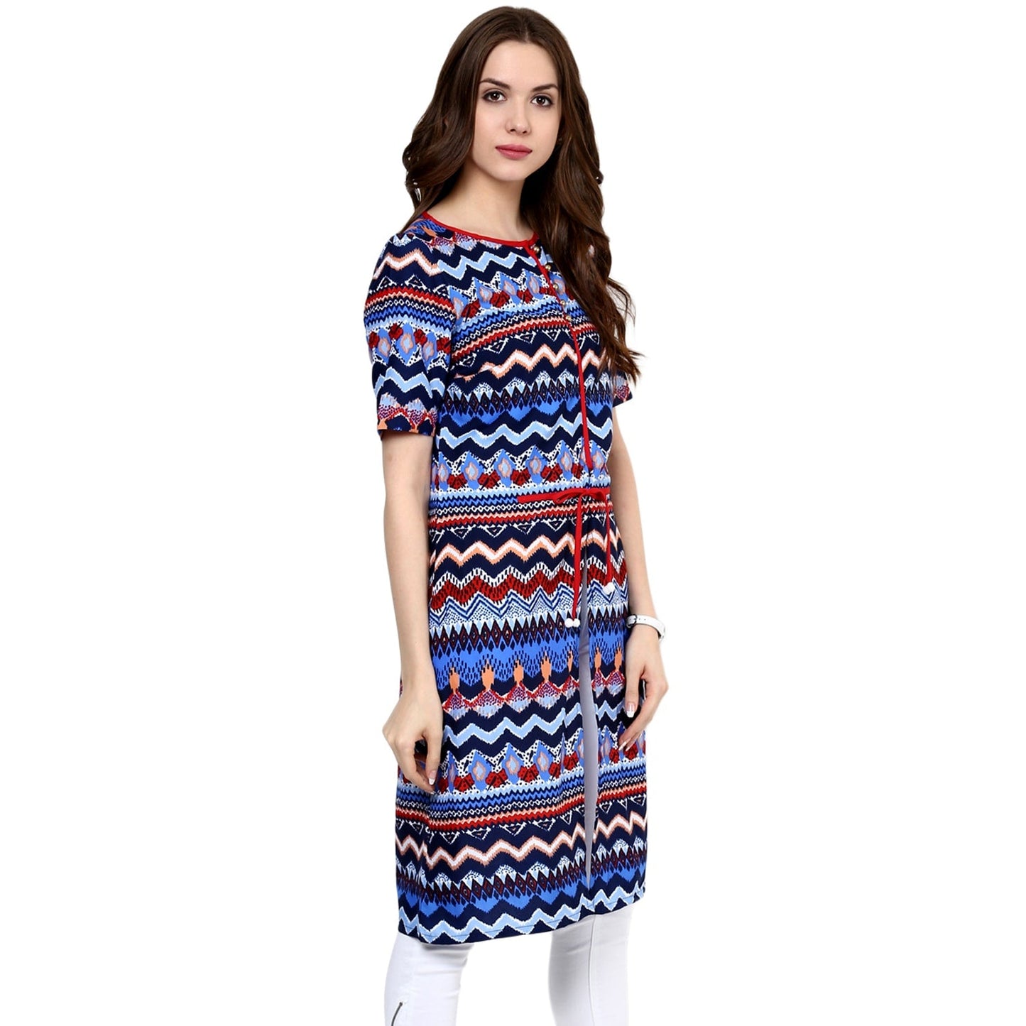 Finding Product Women's Astrix Print Kurti with Front Tie-Up