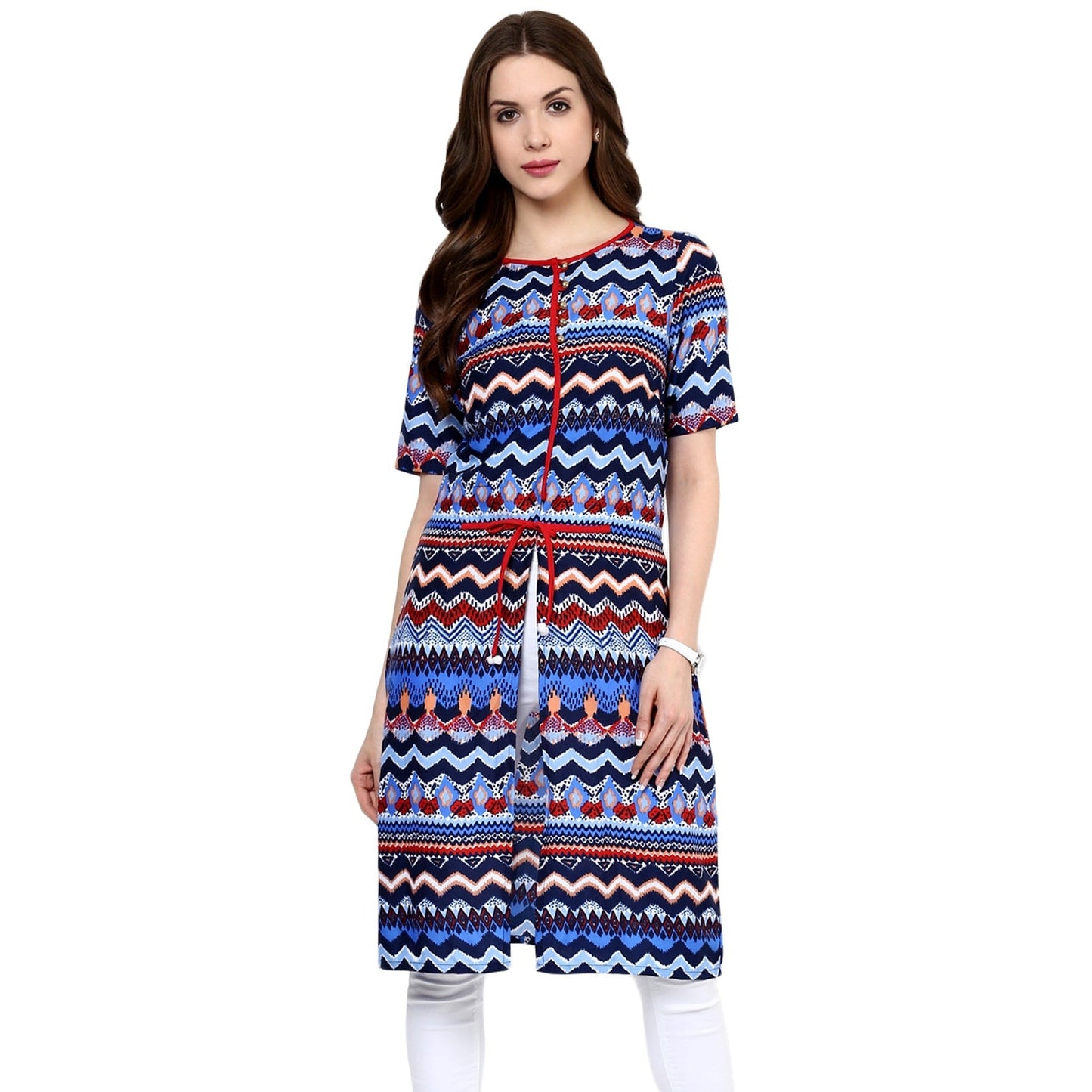 Finding Product Women's Astrix Print Kurti with Front Tie-Up