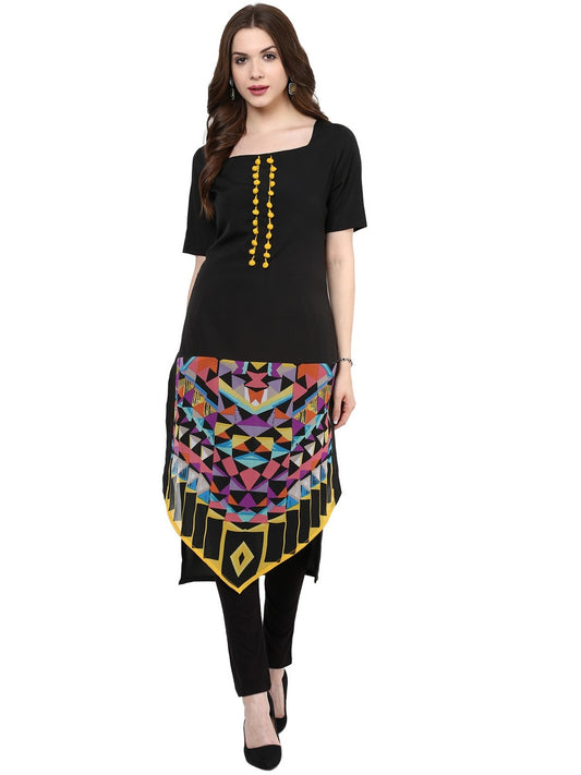Finding Product Women's Yellow Placement Print Kurti