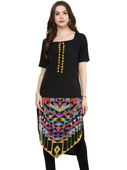 Finding Product Women's Yellow Placement Print Kurti