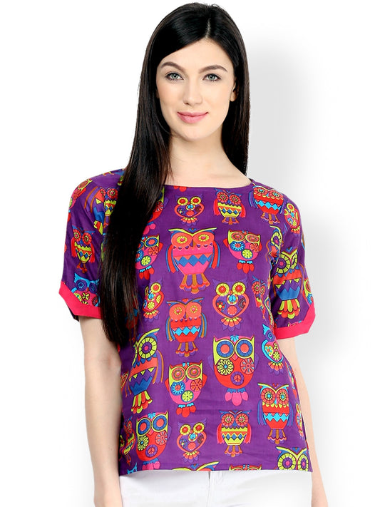 Finding Product Women's Owl Print Top