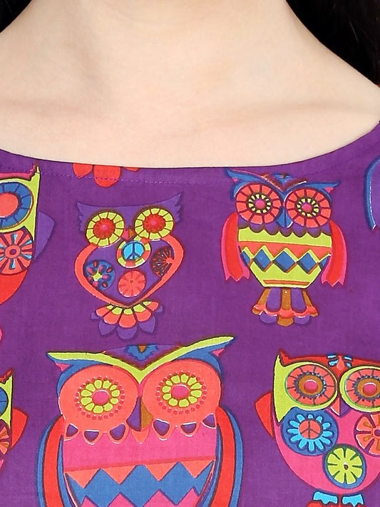 Finding Product Women's Owl Print Top