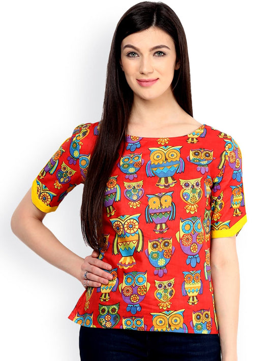 Finding Product Women's Owl Print Top