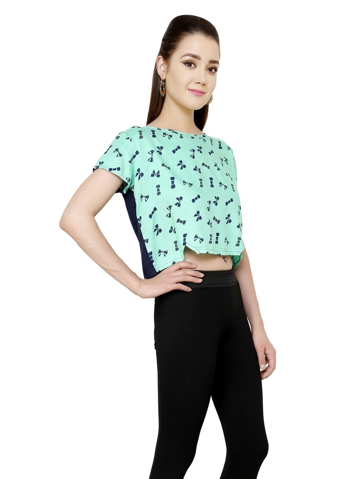Finding Product Women's Green Bow Crop Top