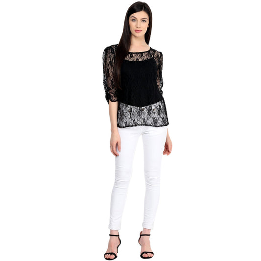 Finding Product Women's Net Ruched Top