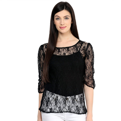 Finding Product Women's Net Ruched Top