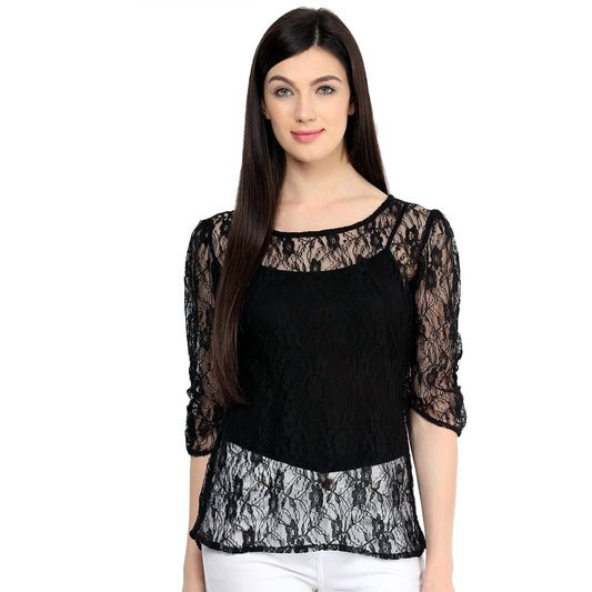 Finding Product Women's Net Ruched Top