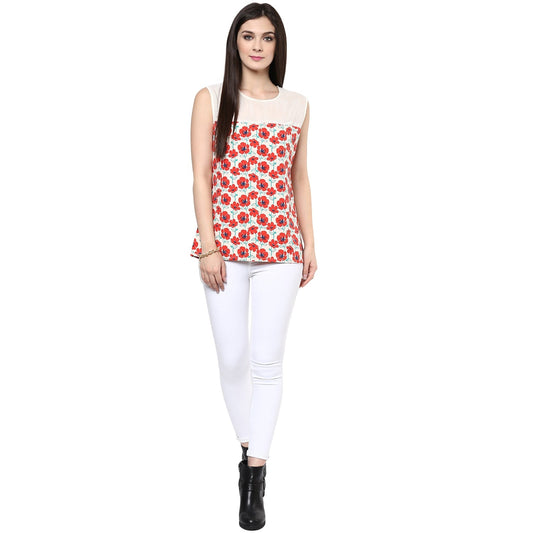 Finding Product Women's Red Floral Top