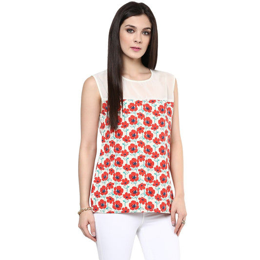 Finding Product Women's Red Floral Top