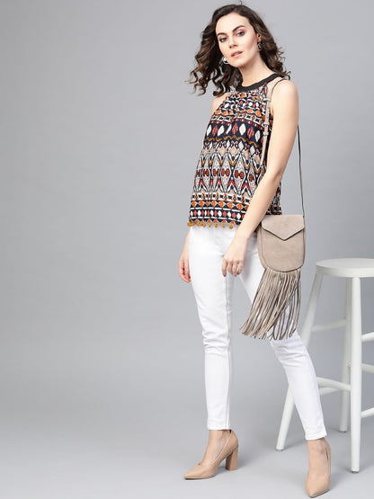Mustard Ikat Tassel Top (Copy)