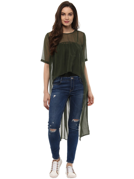 Finding Product Women's Black Cape Top