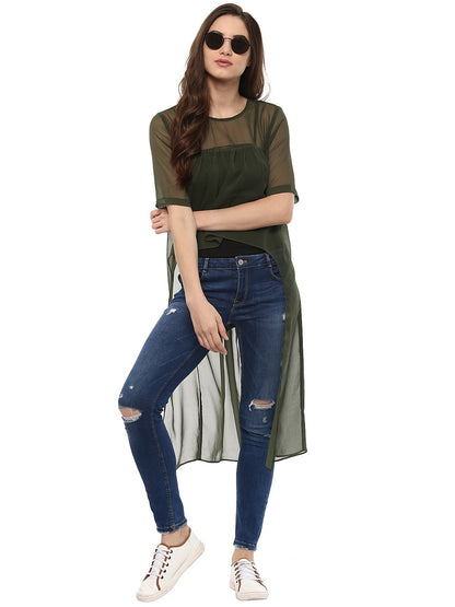 Finding Product Women's Black Cape Top
