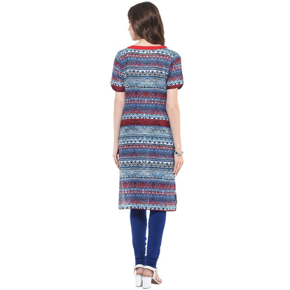Finding Product Women's Navy V-Cut Buttoned Kurti