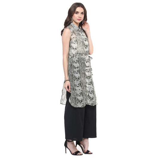 Finding Product Women's Green Snake Print Kurti