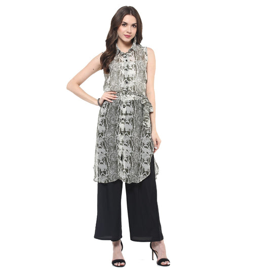 Finding Product Women's Green Snake Print Kurti