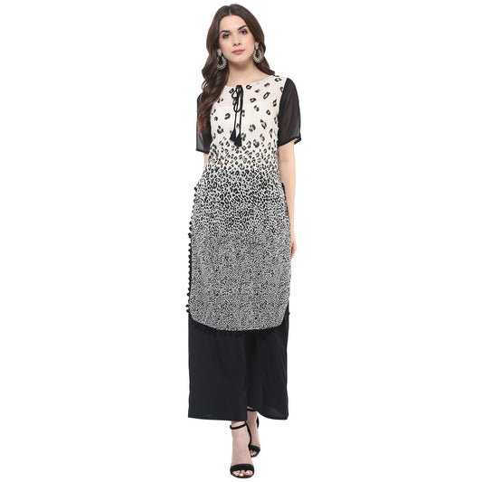 Finding Product Women's Monocromatic Cheetah Print Kurti