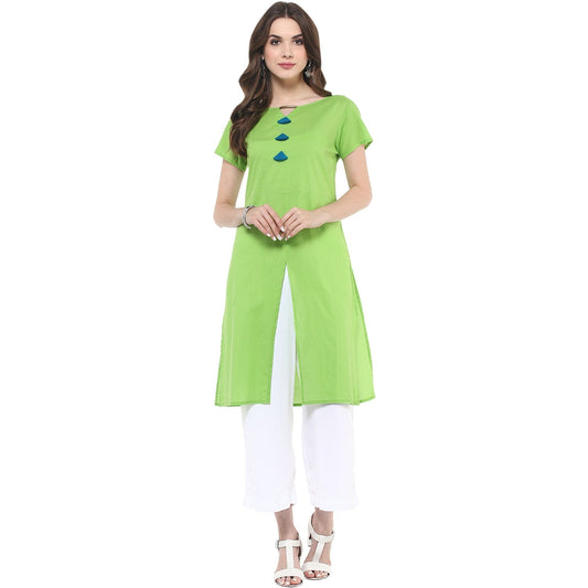 Finding Product Women's Solid Kurti With Tassels