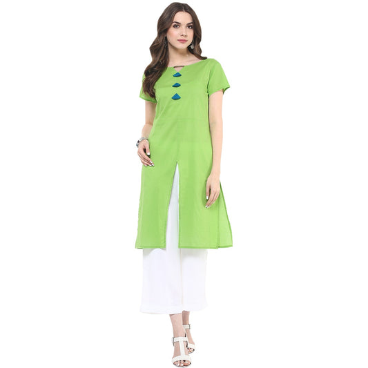 Finding Product Women's Solid Kurti With Tassels