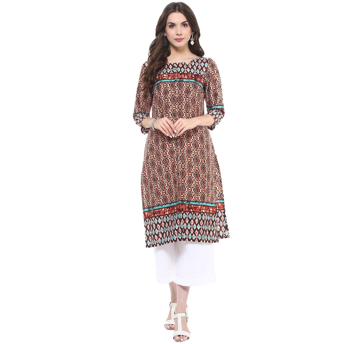 Finding Product Women's Ikat Muddy Print Kurti