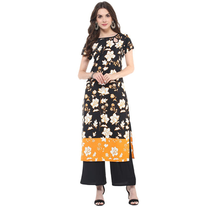 Finding Product Women's Floral Keyhole Long Kurti