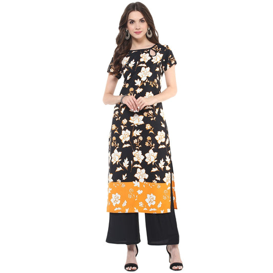 Finding Product Women's Floral Keyhole Long Kurti