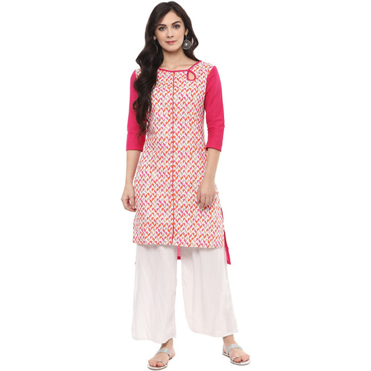 Finding Product Women's Cube Print Keyhole Kurti