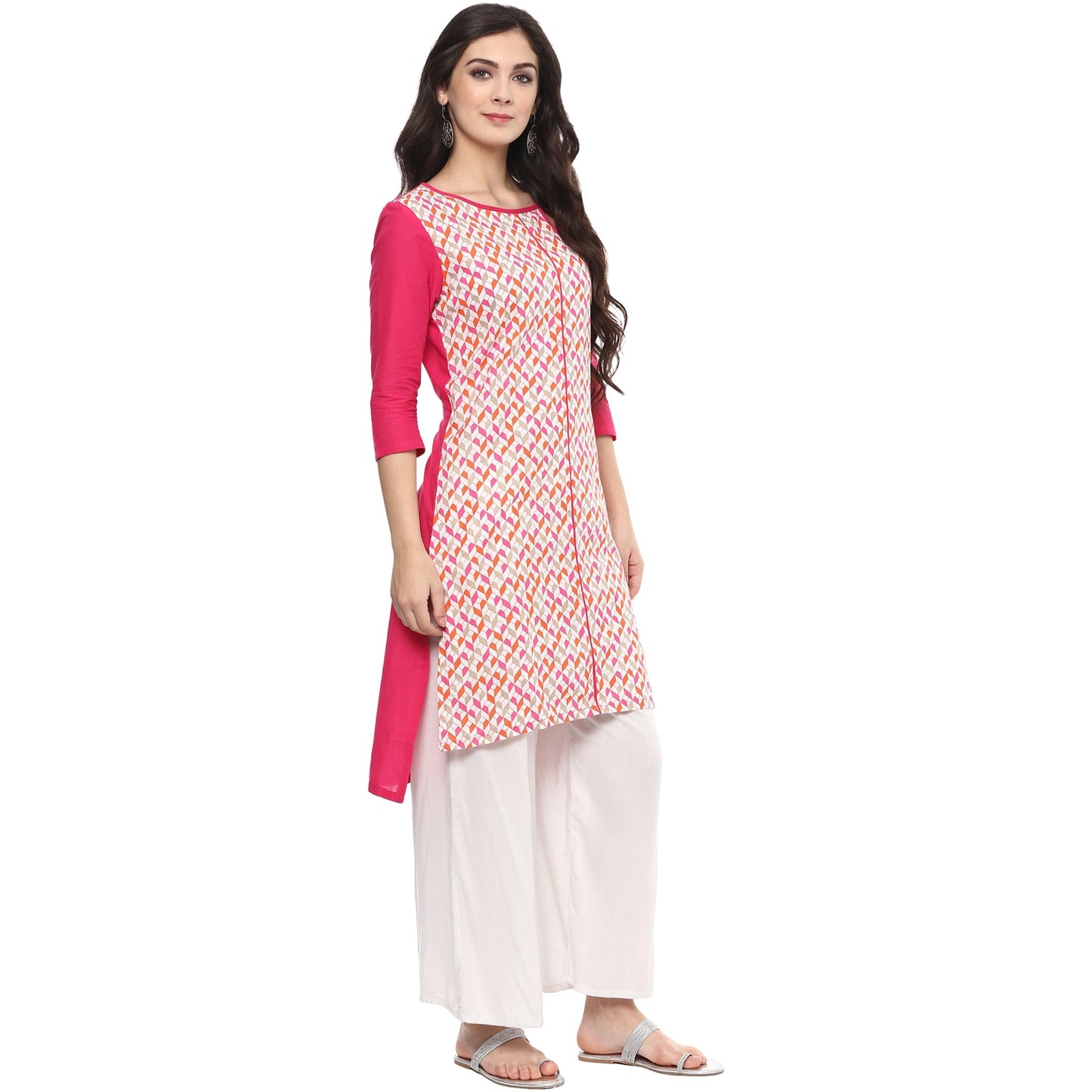 Finding Product Women's Cube Print Keyhole Kurti