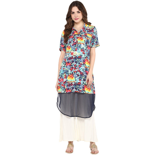 Finding Product Women's Parrot Print Sheer Kurta