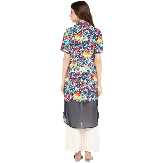 Finding Product Women's Parrot Print Sheer Kurta