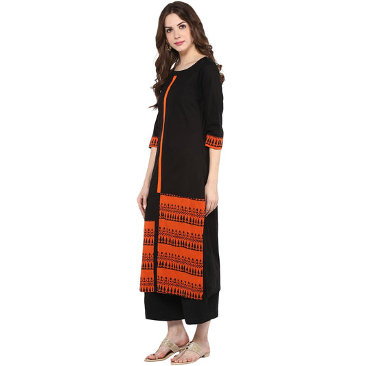 Finding Product Women's Border Print Straight Kurta