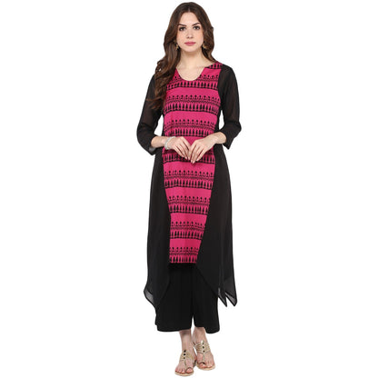 Finding Product Women's Border Print Asymmetric Kurta