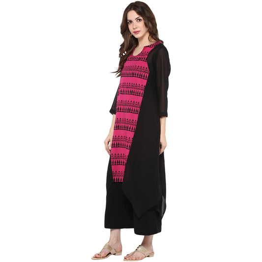 Finding Product Women's Border Print Asymmetric Kurta