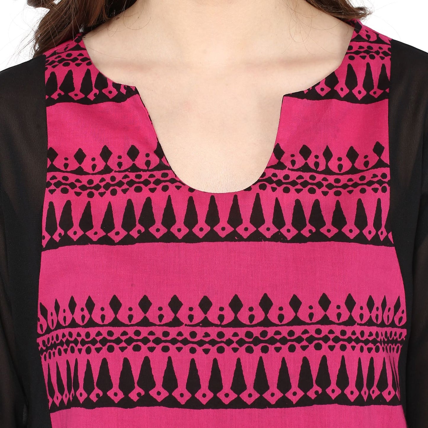 Finding Product Women's Border Print Asymmetric Kurta