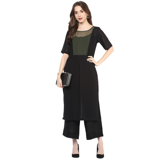 Finding Product Women's Olive Color-Block Kurta