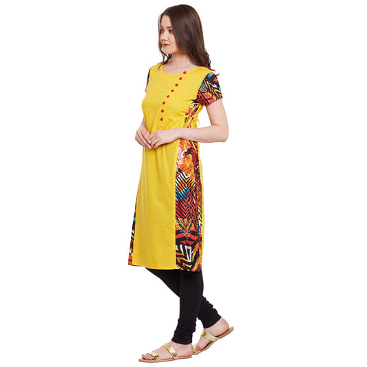 Finding Product Women's Tropcal Print Criss-Cross Kurta