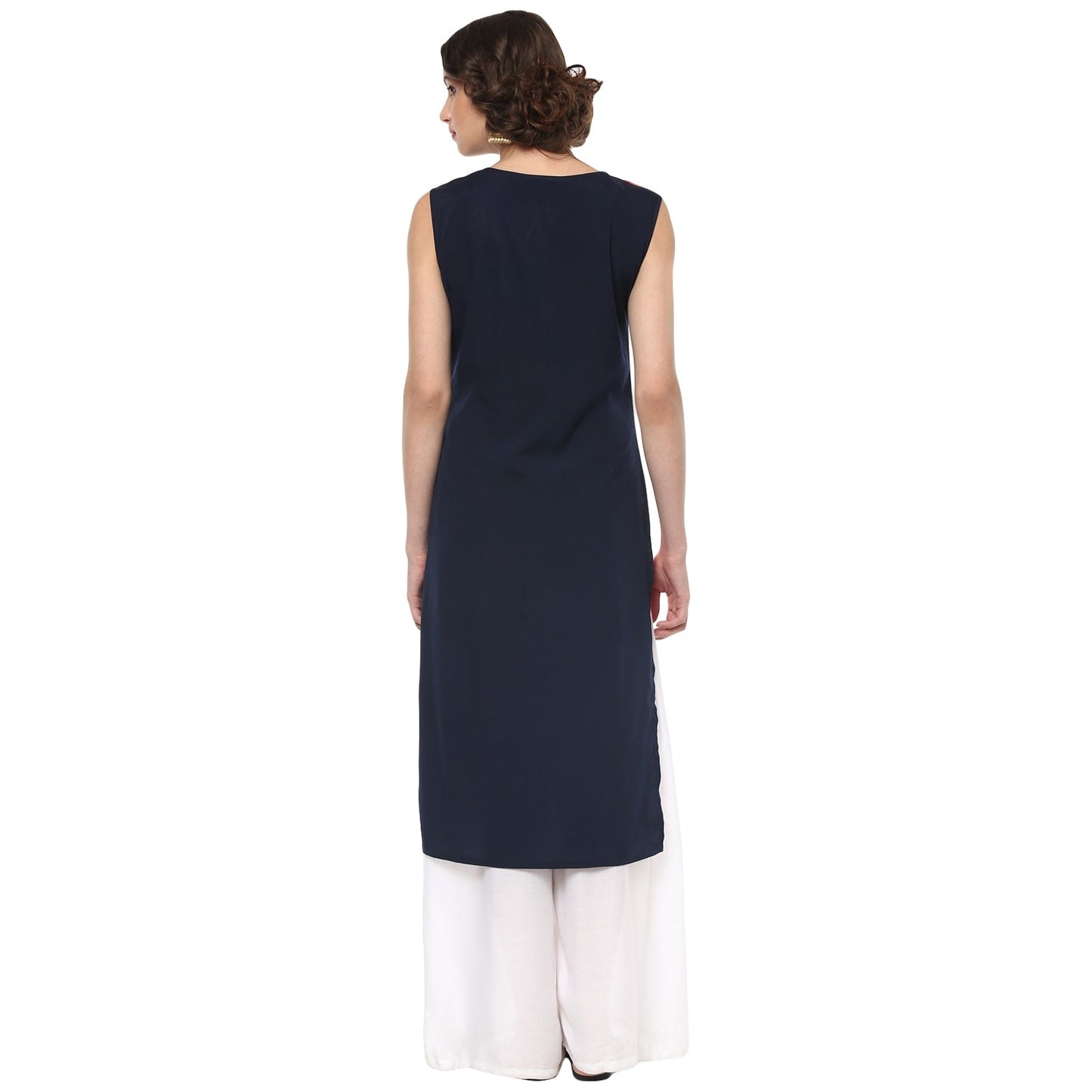 Finding Product Women's Vertical Color-Block Straight Kurta
